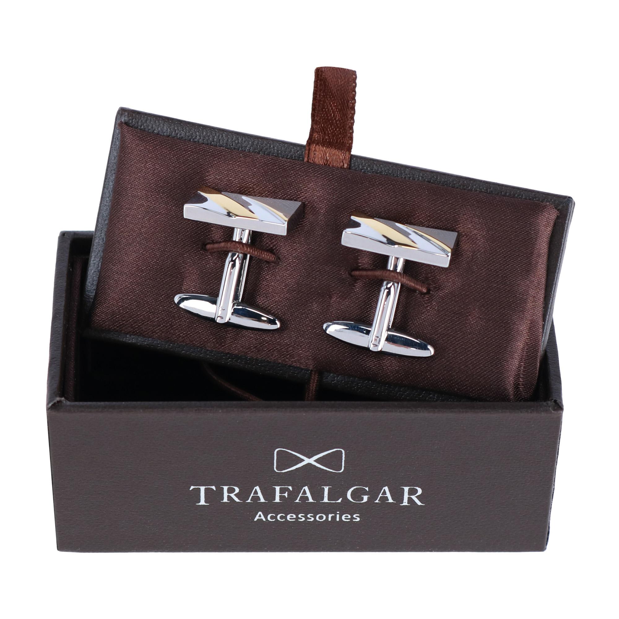 Rhodium and Gold Detailed Cufflinks