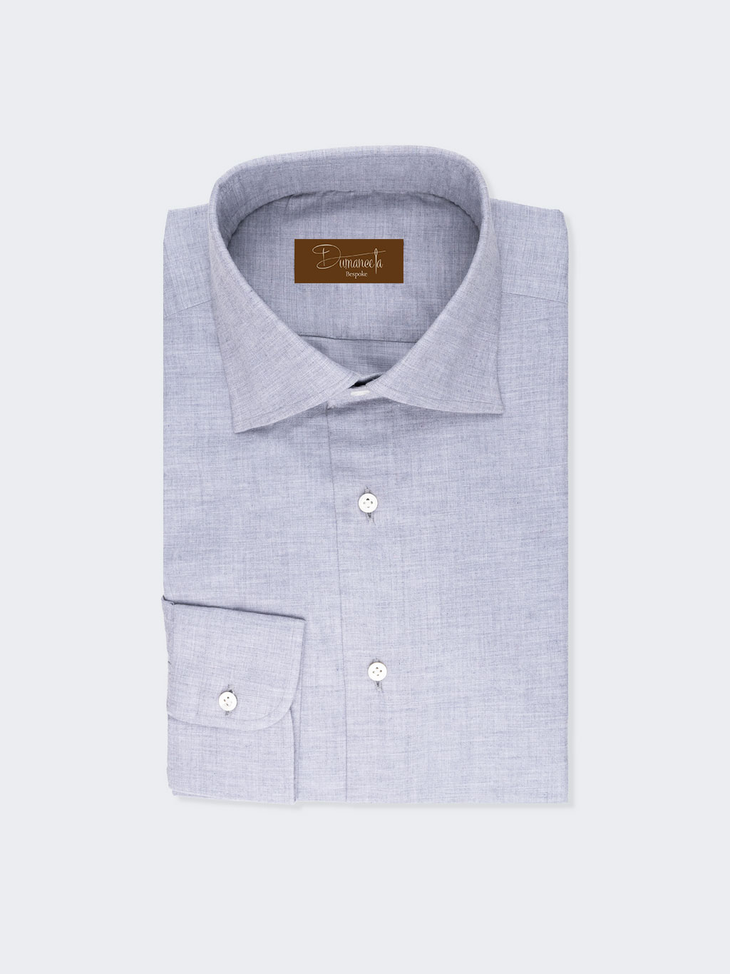 Canclini Flan Grey Chambray Shirt - handmade